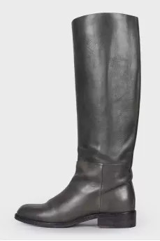 Green low heel boots