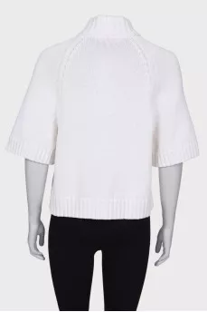 White short sleeve cardigan