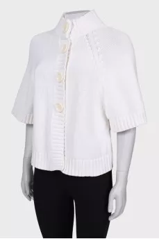 White short sleeve cardigan