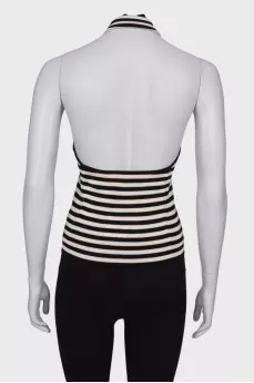 Striped open back top