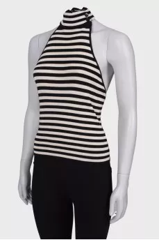 Striped open back top