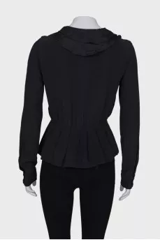 Black blouse with ruffles