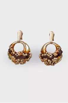 Silver and textile earrings