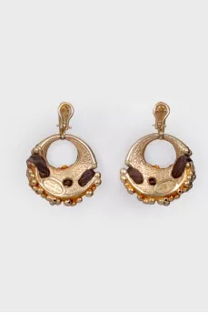Silver and textile earrings