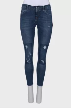 Light blue distressed jeans