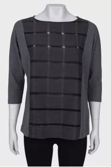 Gray sweater with short sleeves