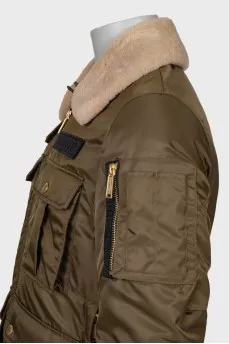Men's jacket with fur collar