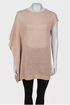 Long sweater with sequins