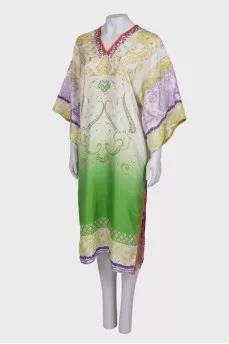 Silk dress with side slits