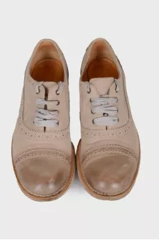 Light gray leather brogues