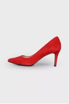 Red suede shoes