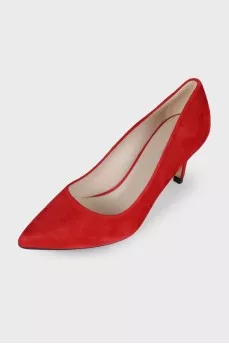 Red suede shoes