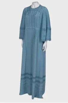 Silk blue maxi dress