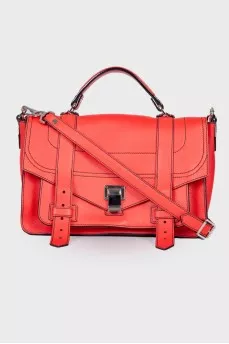 Red satchel bag
