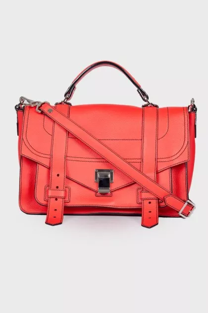 Red satchel bag