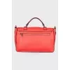 Red satchel bag