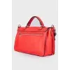 Red satchel bag