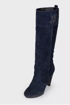 Suede blue boots