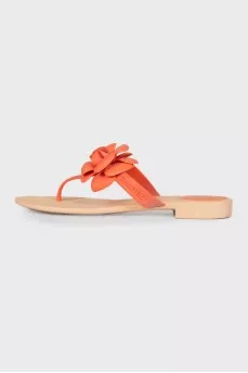 Flip flops with rubber rose