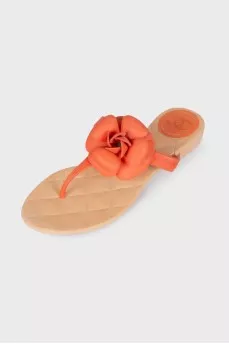 Flip flops with rubber rose