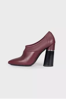 Burgundy heeled ankle boots