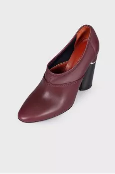 Burgundy heeled ankle boots