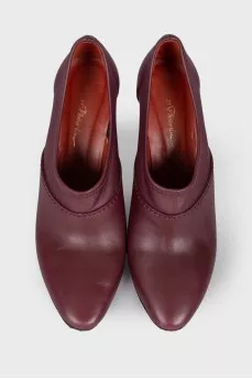 Burgundy heeled ankle boots