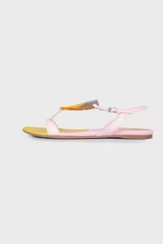 Leather sandals multicolor