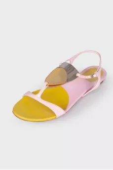 Leather sandals multicolor