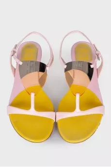 Leather sandals multicolor