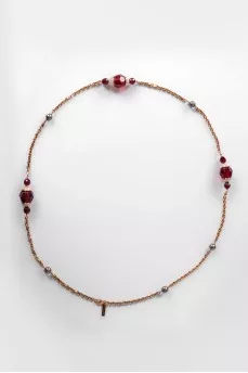 Golden necklace with massive beads