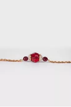 Golden necklace with massive beads
