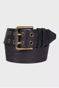 Leather belt with eyelets