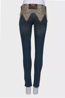 Jeans with openwork back