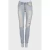 Light blue distressed jeans
