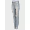 Light blue distressed jeans