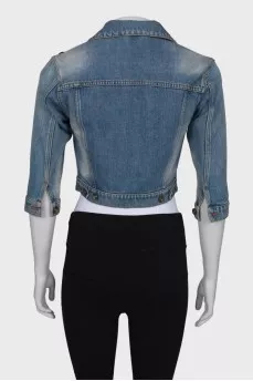Denim jacket with badges