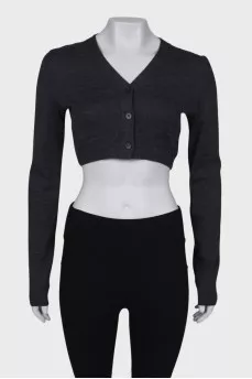 Wool cropped cardigan