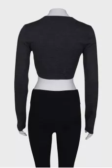 Wool cropped cardigan