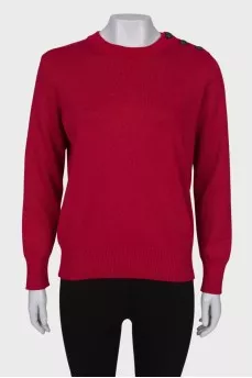 Red sweater with lurex