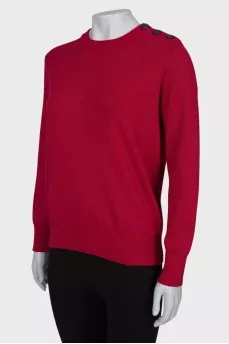 Red sweater with lurex