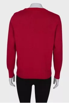 Red sweater with lurex