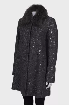 Gray coat with sequins