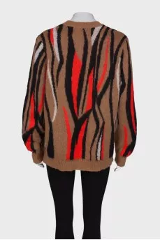 Brown Printed Sweater