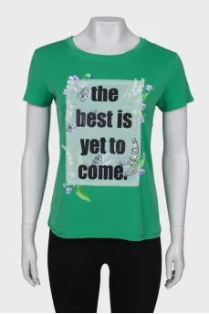 Green printed T-shirt