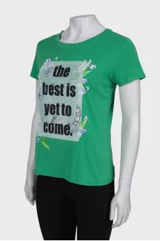 Green printed T-shirt