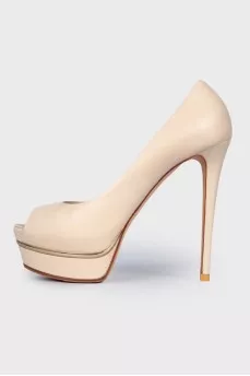 Milk open toe shoes