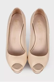 Milk open toe shoes