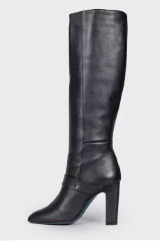 Square toecap leather boots