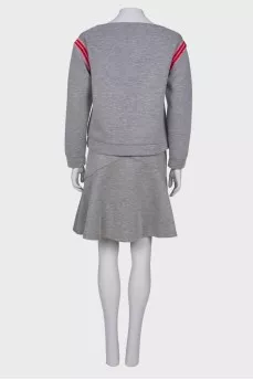 Gray suit with a skirt